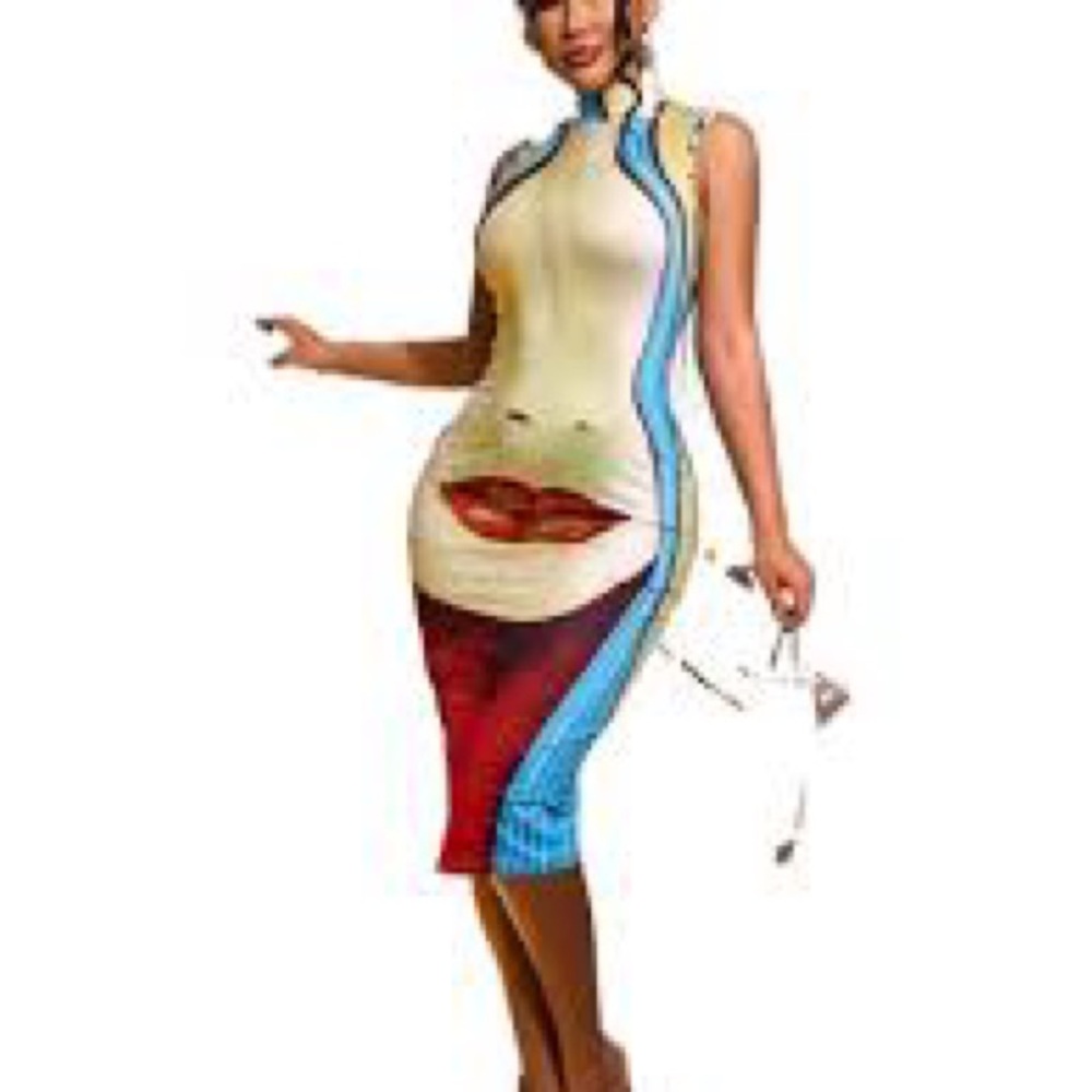 Colorful Abstract Midi Dress